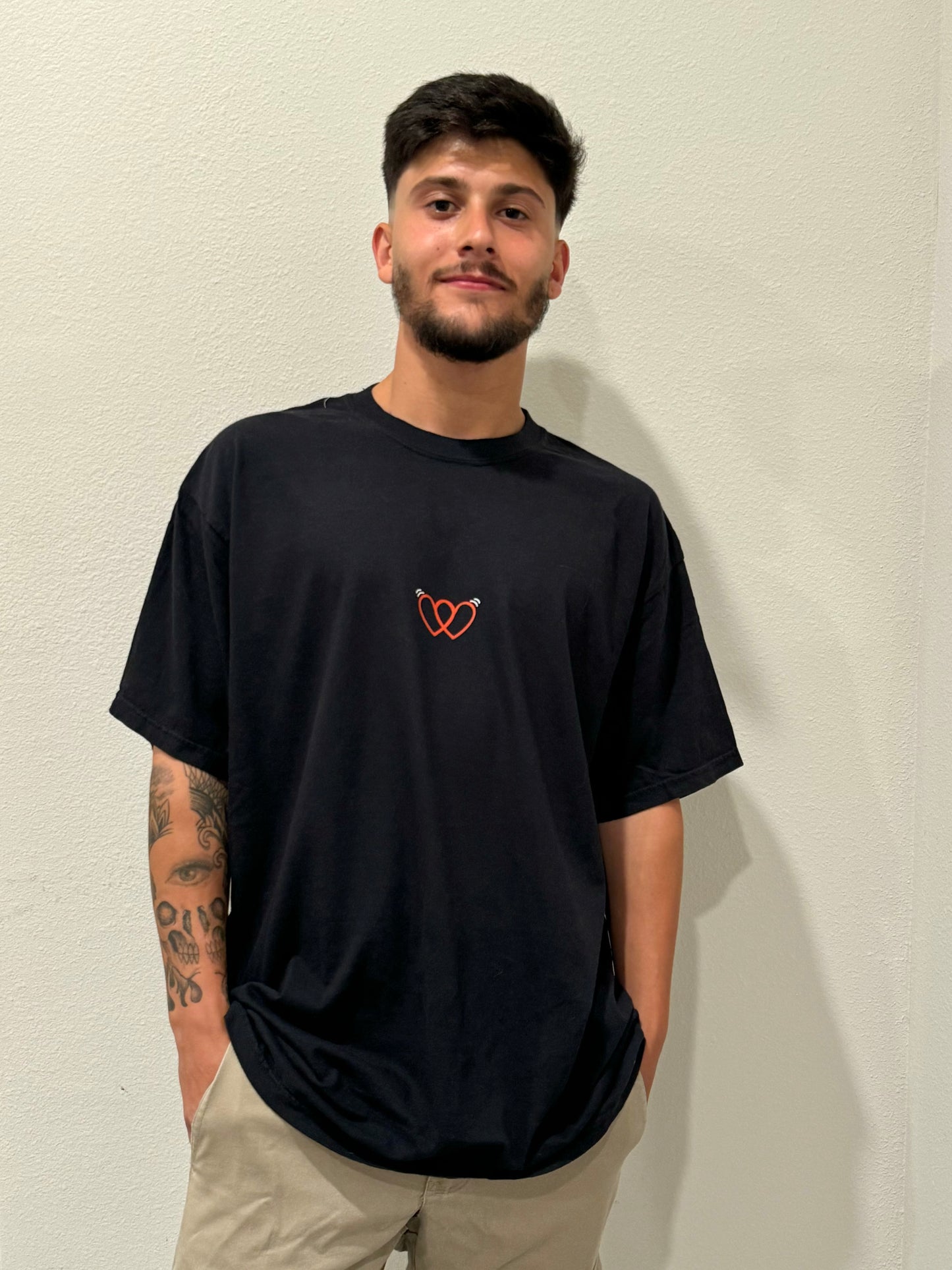 "Love the Groove" - Oversized Black Tee