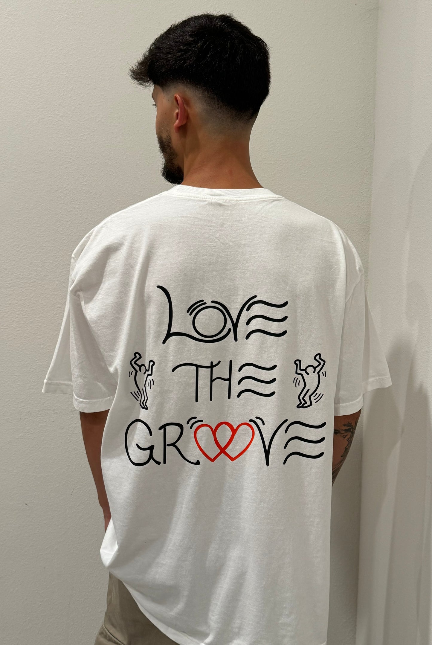 “Love the Groove” - Oversized White Tee